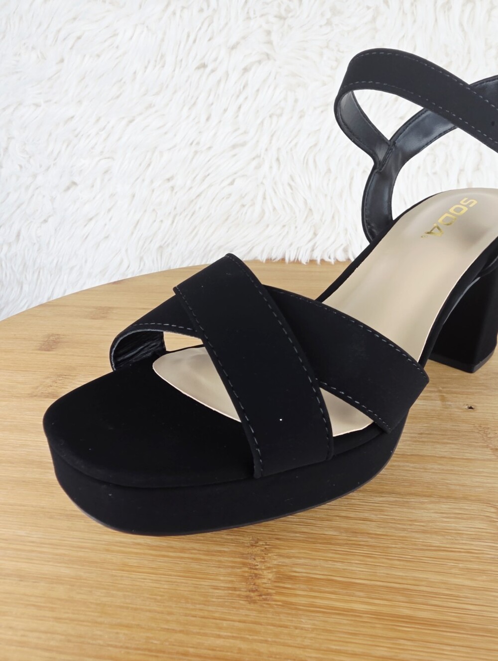 WOMEN'S CHUNKY BLOCK HEEL (MANNER-S BLACK SUEDE) - Picture 6 of 10